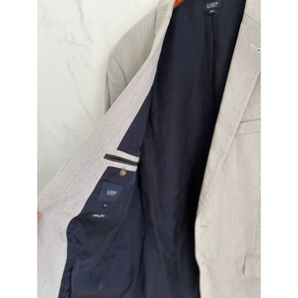 J.CREW LUDLOW Blazer Gray Beige Cotton Lined Size 42L - Picture 6 of 13